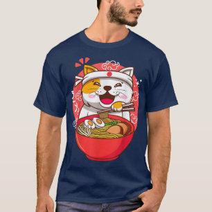 Kawaii Anime Japanese cat ramen  T-Shirt