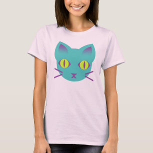 Kawaii Anime Kitty Cat Blue Green Purple T-Shirt