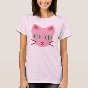 Kawaii Anime Kitty Cat Pink Teal Red T-Shirt