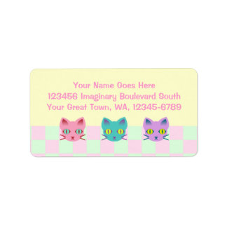 Kawaii Anime Kitty Cats Sherbet Checks Label