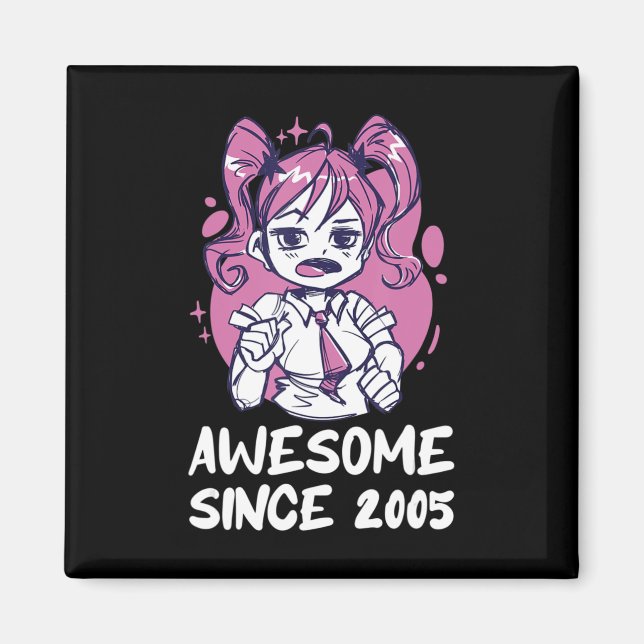 Kawaii Anime Merch th Birthday Girl  Years Old Bor Magnet (Front)