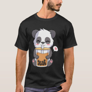 Kawaii Anime Panda Drinking Boba Bubble Tea T-Shirt