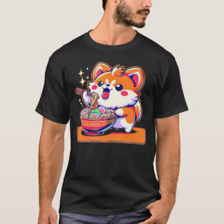 Kawaii Anime Pomchi Dog Ramen          T-Shirt