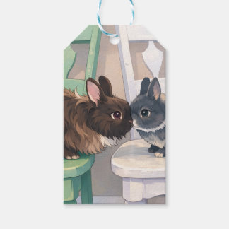Kawaii Anime Set of 8 Two Bunnies Gift Tags