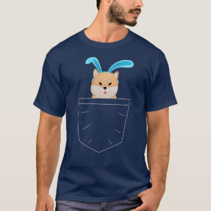 Kawaii Anime Shiba Inu wearing Cute Bunny Ears In  T-Shirt