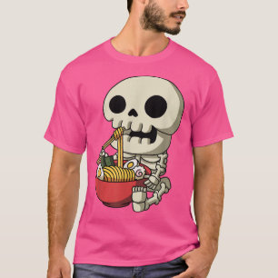 Kawaii Anime Skeleton Halloween Asian Noodles Japa T-Shirt