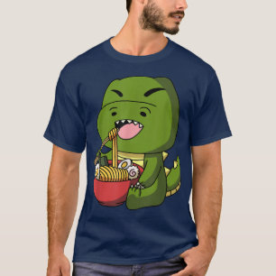Kawaii Anime T-Rex Dinosaur Asian Noodles Japanese T-Shirt