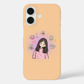 Kawaii Anime Woman & Cat Case