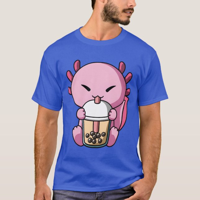 Kawaii Aolotl Boba Anime vintage T-Shirt (Front)