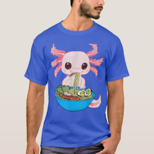 Kawaii Aolotl Eating Ramen Noodles Anime Kids Girl T-Shirt