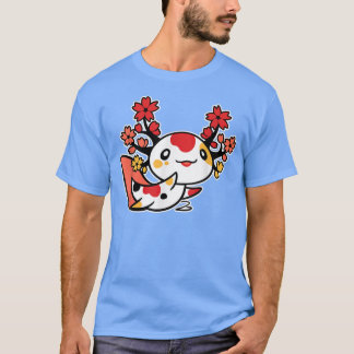 Kawaii Aolotl Japanese Cherry Blossom Sakura Flowe T-Shirt