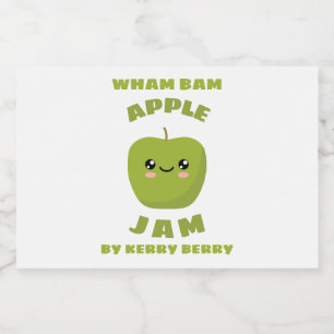 Kawaii Apple Jam Food Label