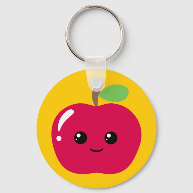 Kawaii Apple Key Ring (Front)