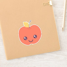 Kawaii Apple Kiss-Cut Vinyl Sticker