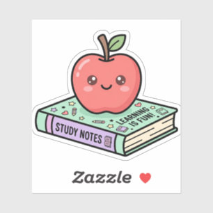Kawaii Apple on Book Cute Teacher Appreciation Gif