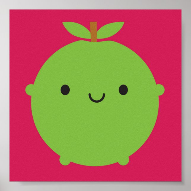 Kawaii Apple Poster (Front)