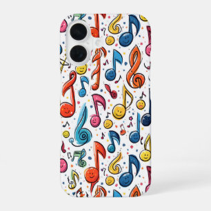 Kawaii Art Musical Notes Abstract iPhone 16 Case