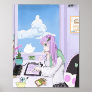 Kawaii Art Poster Print - by Nephele