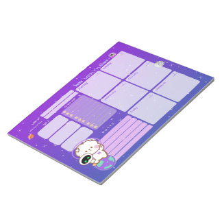 Kawaii Astronaut in Universe Weekly Planner Notepad