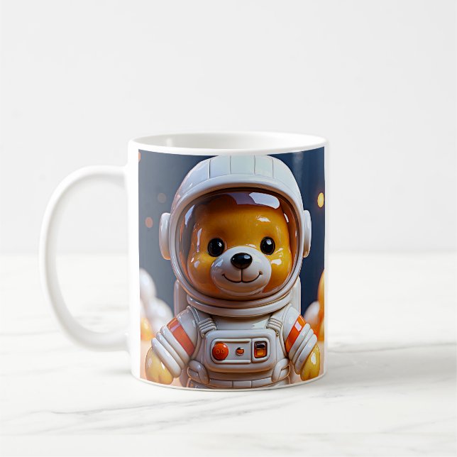 Kawaii Astronaut Teddy Bear Coffee Mug (Left)