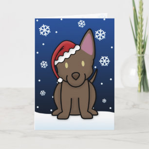 Kawaii Australian Kelpie Christmas Card