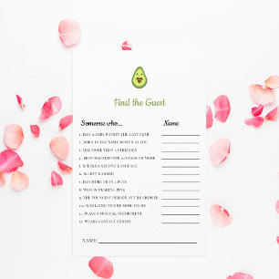Kawaii Avocado Baby Shower Game Find the Guest