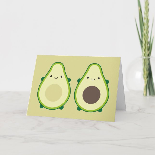 Kawaii Avocado Card (Front)