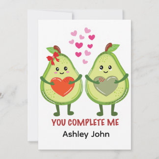 Kawaii Avocado Couple You Complete Me  Thank You Card