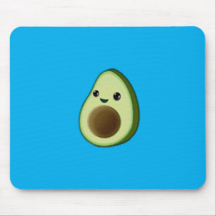 Kawaii Avocado Drawing Custom Blue Mouse Mat