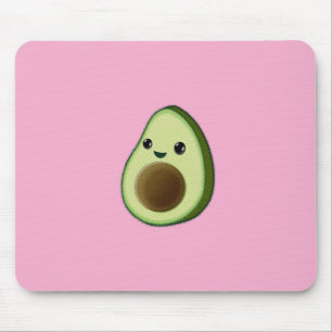 Kawaii Avocado Drawing Custom Pink Mouse Mat