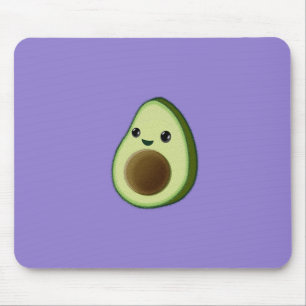 Kawaii Avocado Drawing Custom Purple Mouse Mat
