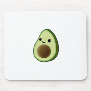 Kawaii Avocado Drawing Custom White Mouse Mat