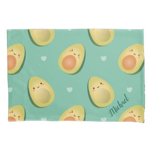 Kawaii Avocados Let's Avocuddle Pattern Pillowcase