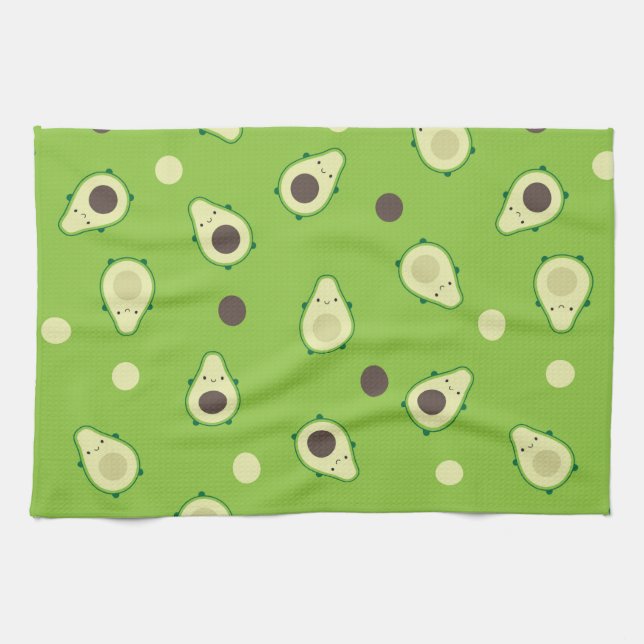 Kawaii Avocados Tea Towel (Horizontal)