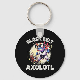 Kawaii Axolotl Black Belt Karate Kickboxing Martia Key Ring