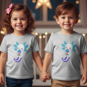 Kawaii Axolotl Boba Tea Toddler T-Shirt