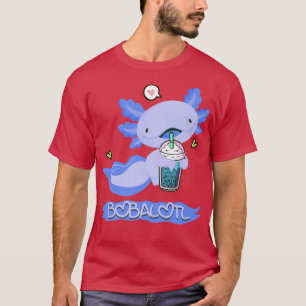 Kawaii Axolotl Bubble Boba Tea Anime Gift Teen Gir T-Shirt