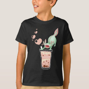 Kawaii Axolotl Bubble Tea Love T-Shirt