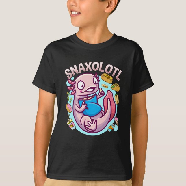 Kawaii Axolotl Cute Food lover Amphibian T-Shirt (Front)