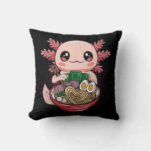 Kawaii Axolotl Eating Ramen Noodles Anime Gift Gir Cushion