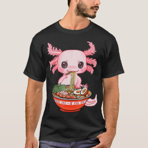 Kawaii Axolotl Eating Ramen Noodles Anime Gift Gir T-Shirt
