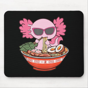 Kawaii Axolotl Eating Ramen Noodles Anime Girls Te Mouse Mat