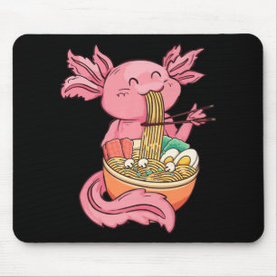 Kawaii Axolotl Eating Ramen Noodles Anime Kids Gir Mouse Mat