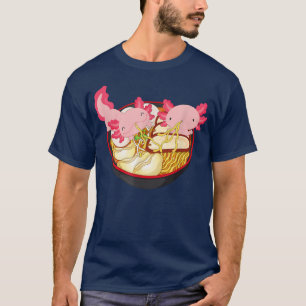 Kawaii Axolotl Eating Ramen Noodles Anime Kids Gir T-Shirt