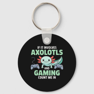Kawaii Axolotl Gamer Shirt For Boys And Girls Anim Key Ring