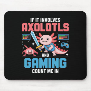 Kawaii Axolotl Gamer Shirt For Boys Girls Anime  Mouse Mat