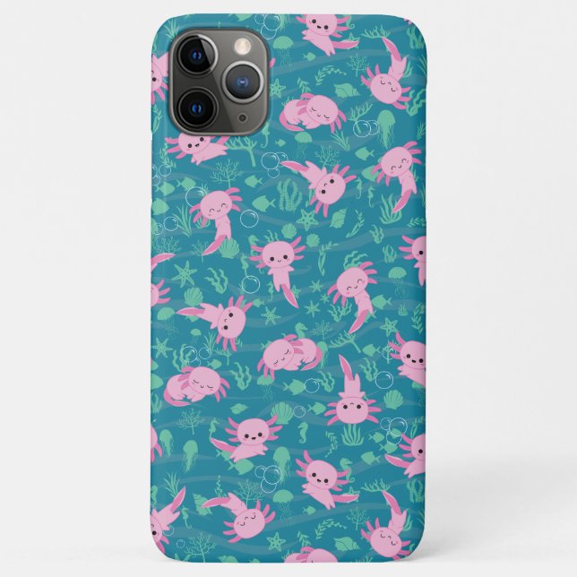 Kawaii Axolotl in Ocean iPhone / iPad case (Back)