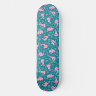 Kawaii Axolotl in Ocean Skateboard