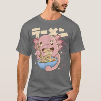 Kawaii Axolotl Japanese Ramen Bowl Noodles Graphic T-Shirt
