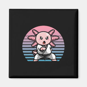Kawaii Axolotl Karate Funny Martial Arts  Magnet